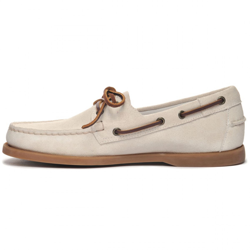 DOCKSIDES PORTLAND FLESH OUT Lamb White Gum-Chaussures bateaux pour homme en suede Portland