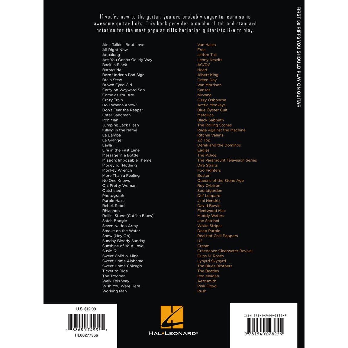 Hal Leonard First 50 Riffs You Should Play on Guitar songboek voor gitaar