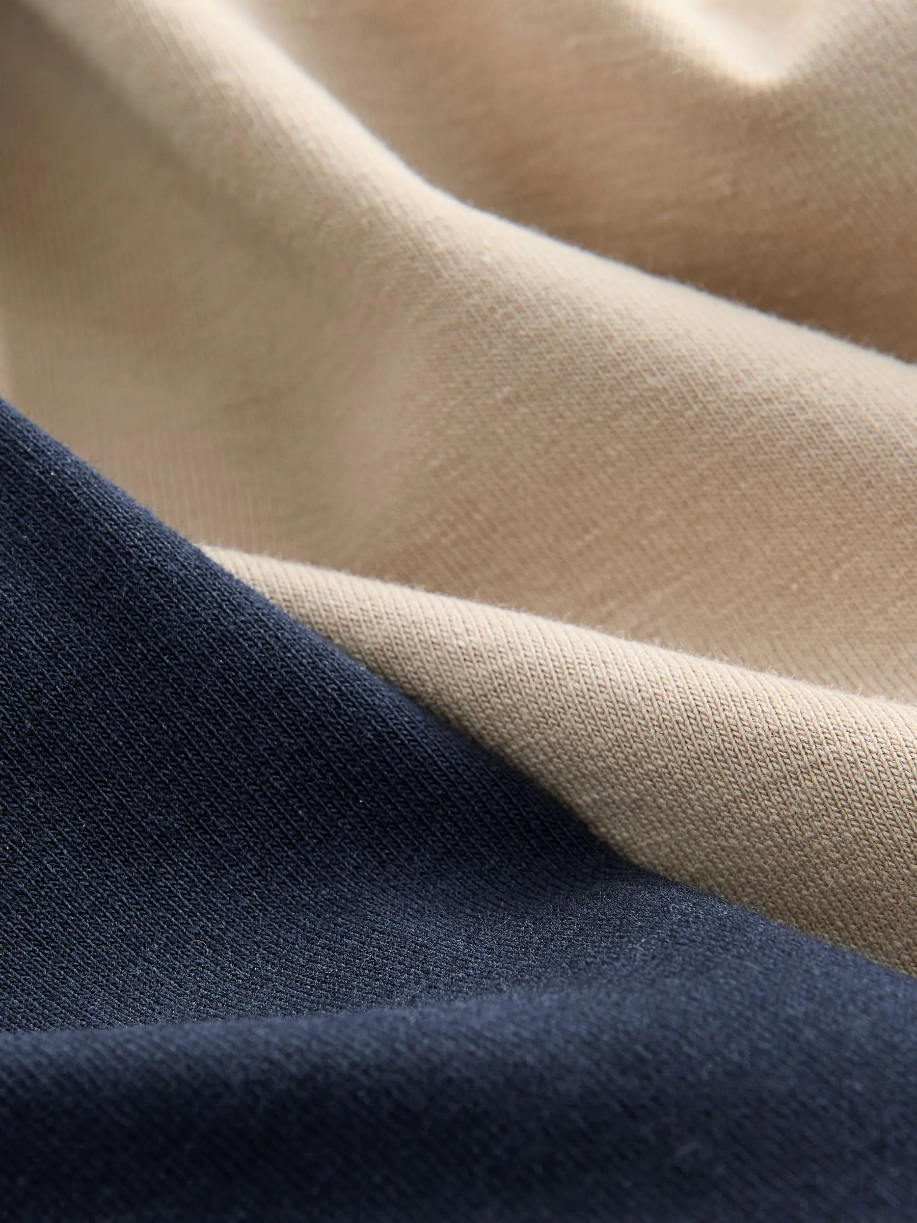 Marineblauw/kiezelkleurig - Set van 2 T-shirts met col en lange mouwen (3mnd-7jr)