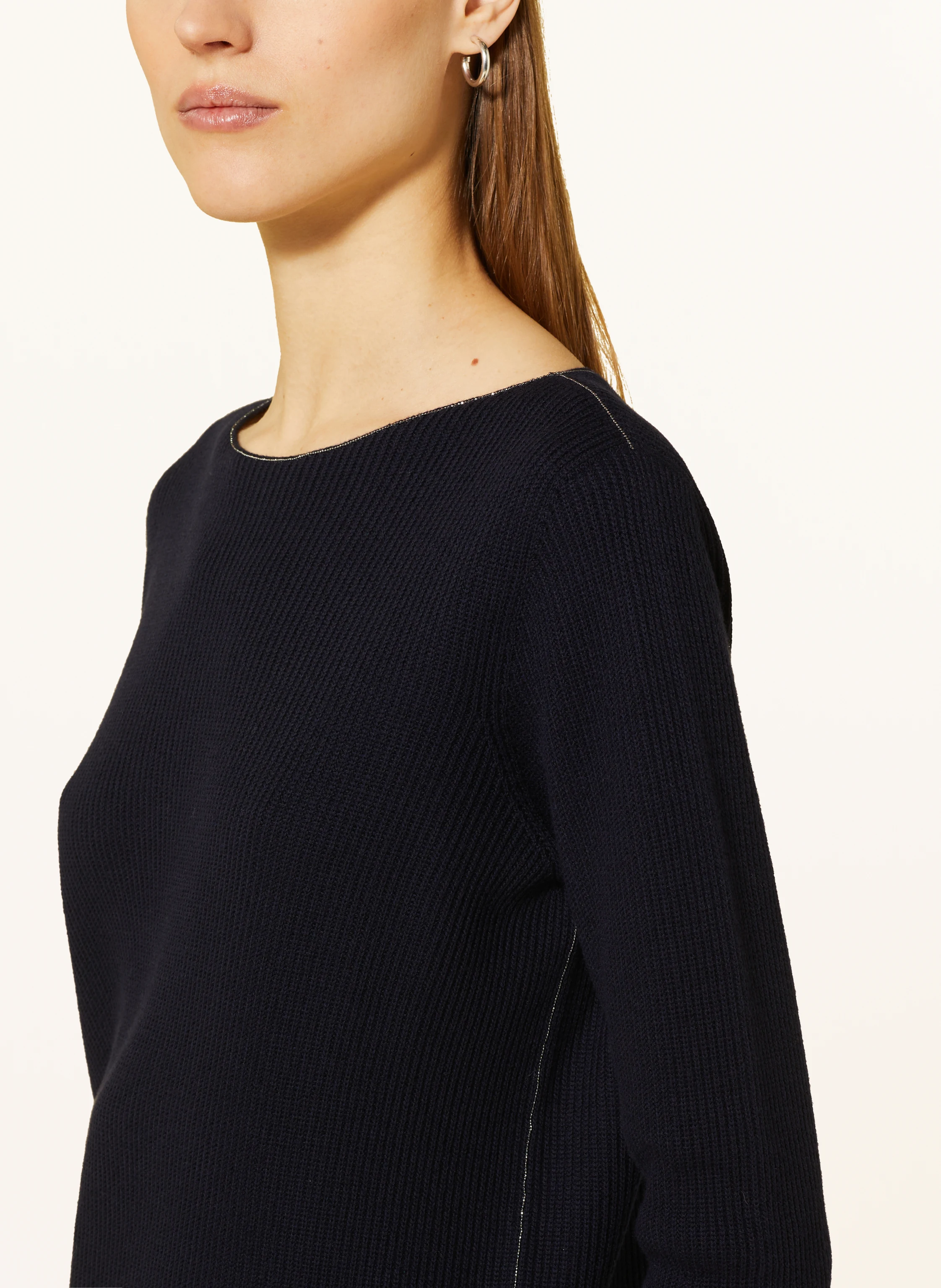 FABIANA FILIPPI Pullover mit 3/4-Arm und Schmuckperlen
