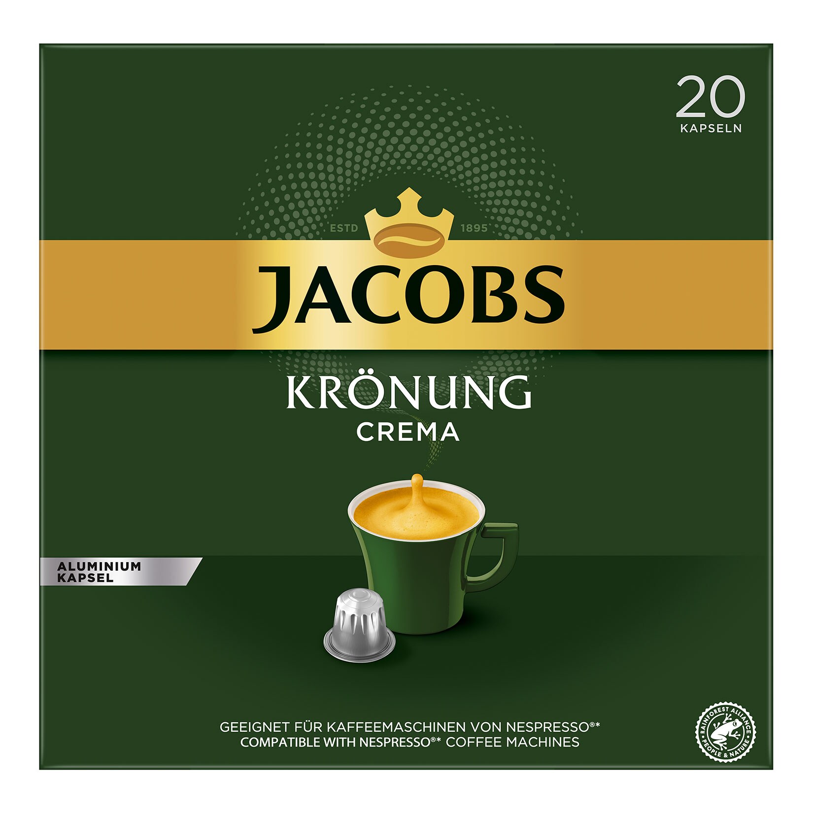 Jacobs Kaffeekapseln Krönung Crema 20 Kapseln 104 g, 10er Pack
