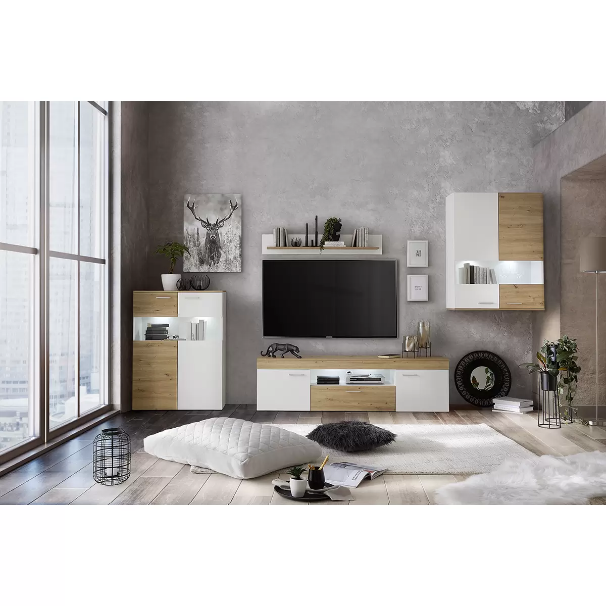 Wandboard Valencia weiss,Artisan Eiche