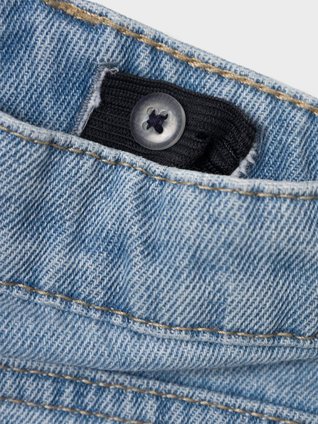 NAME IT gebloemde mom jeans NMFBELLA light blue denim