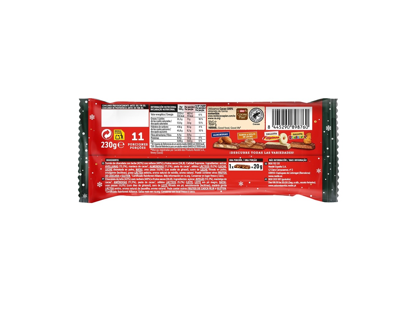 CHOCOLATE EXTRAFINO TORRÃO FRUTOS SECOS 230G
