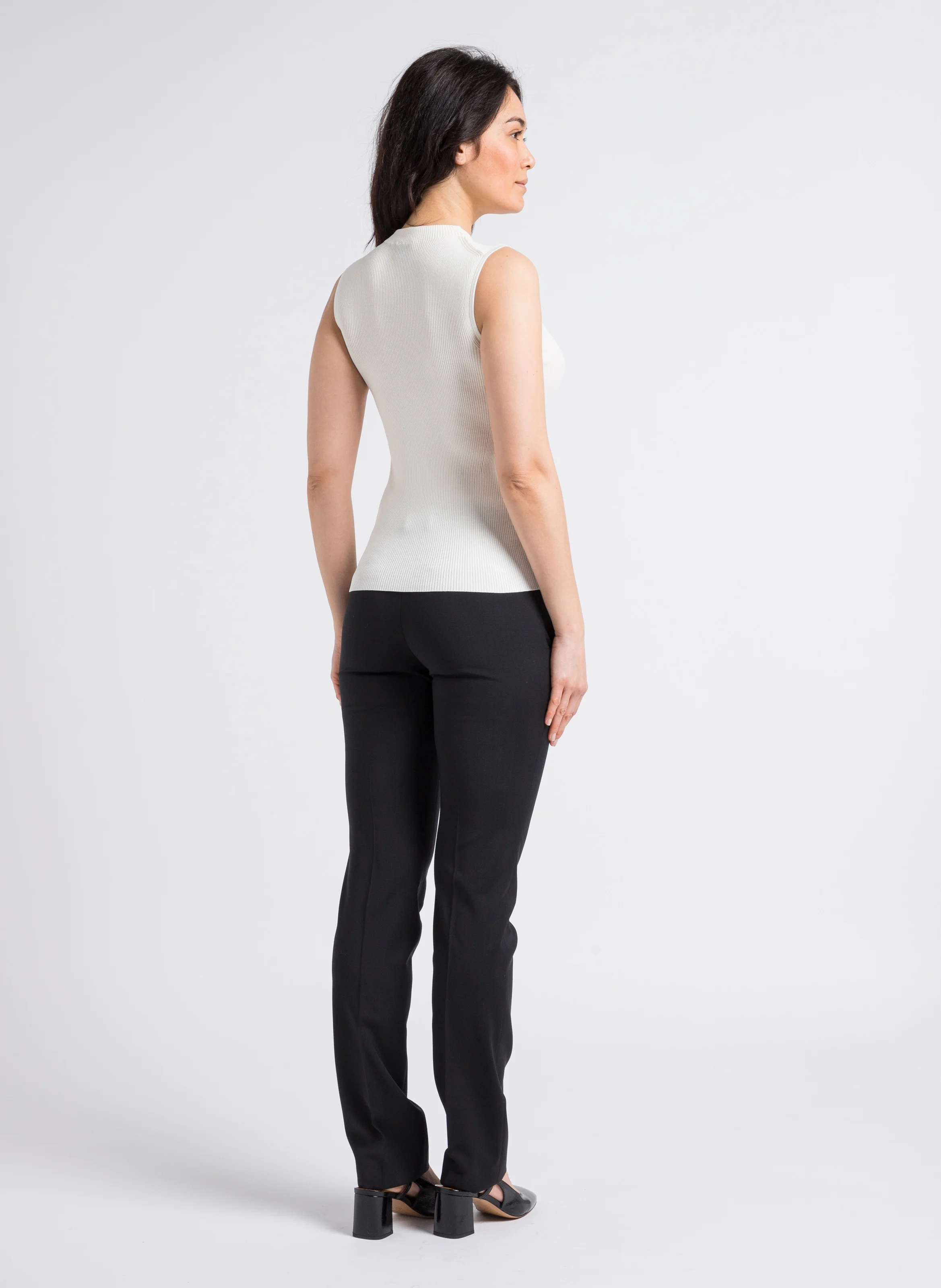 Pantalon droit en coton | Noir