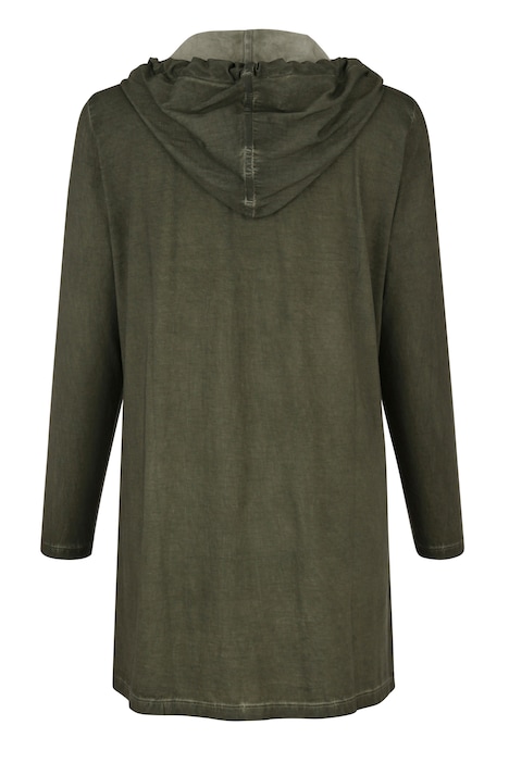 Longshirt, Pailletten, Kapuze mit Zipper, Langarm