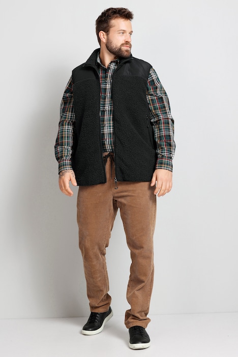 Boston Park Teddyfleece-Weste, Stehkragen, Nylon-Besatz, bis 74