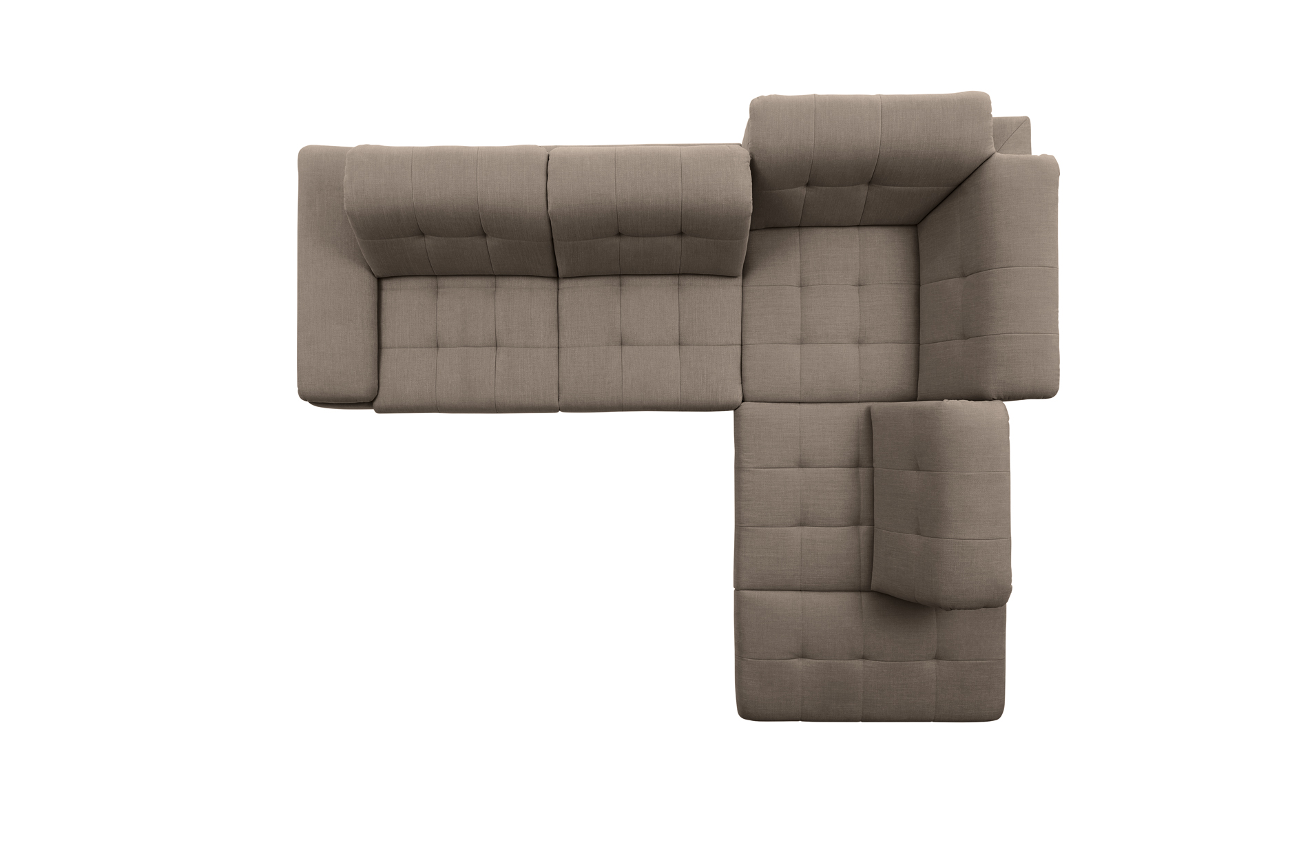 polsterpower Ecksofa - Miro mandel - Basismodell - Ottomane rechts