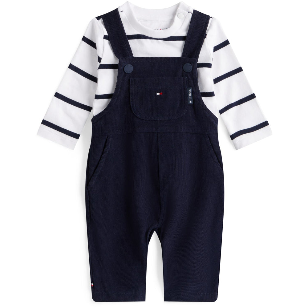 Køb Tommy Hilfiger Dark Night Navy Baby Cord Dungaree Sæt