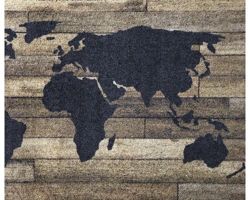 World Cuis Wood bruine vuilopvangende loper 66x150 cm