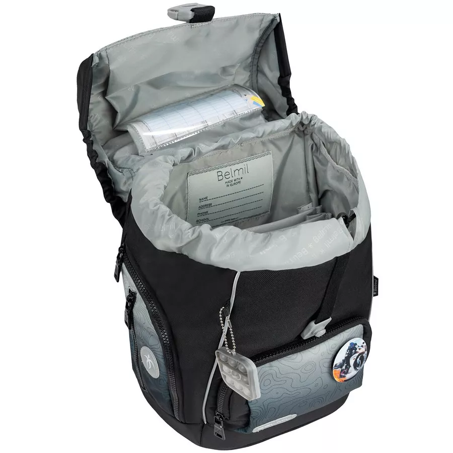 Belmil Schulranzen Premium Comfy Plus Set 5-teilig Black Grey