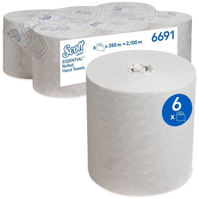 Scott 6691 6st Essential Handdoekenrollen 1-Laags Wit (6691)