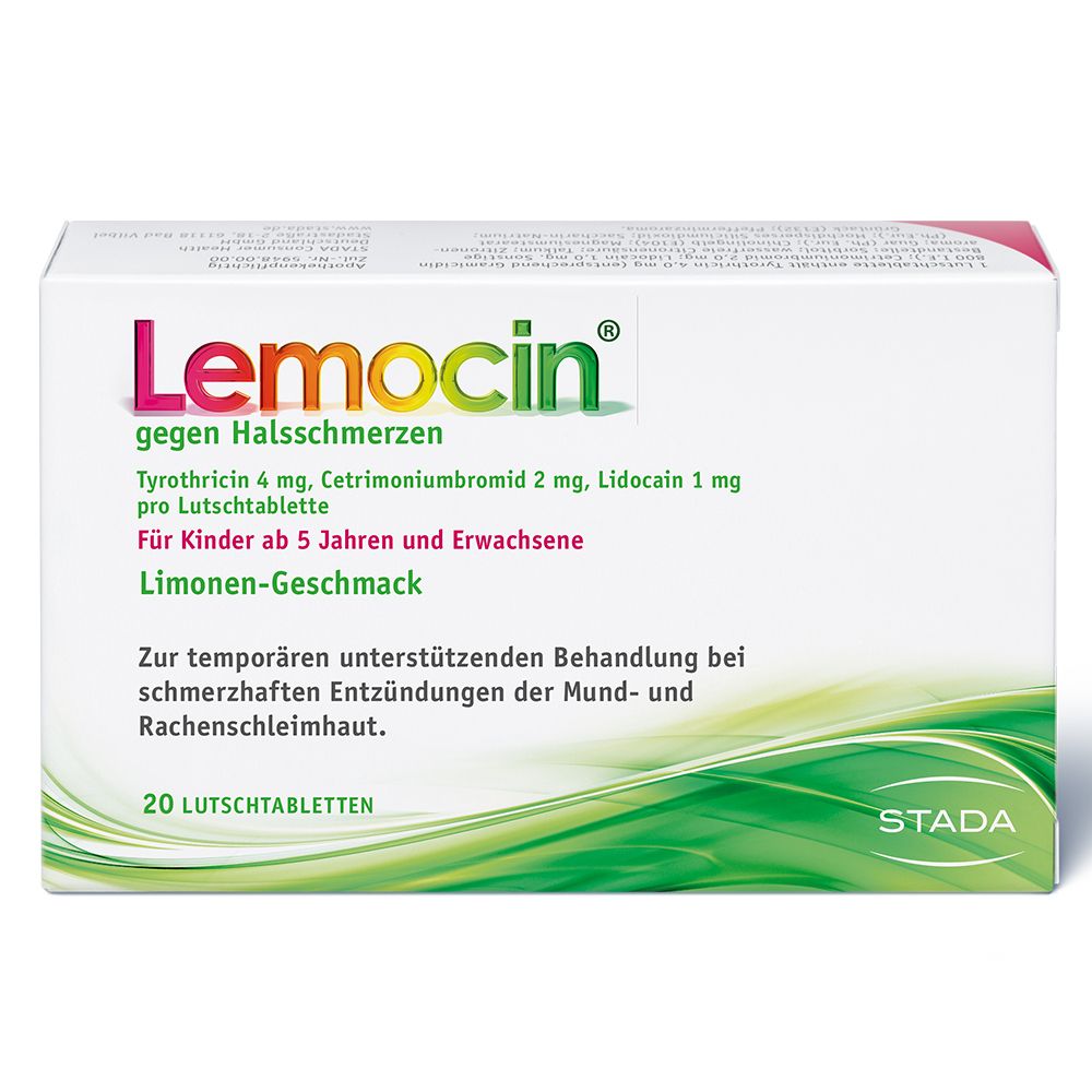 Lemocin® gegen Halsschmerzen Limettengeschmack ab 5 Jahren