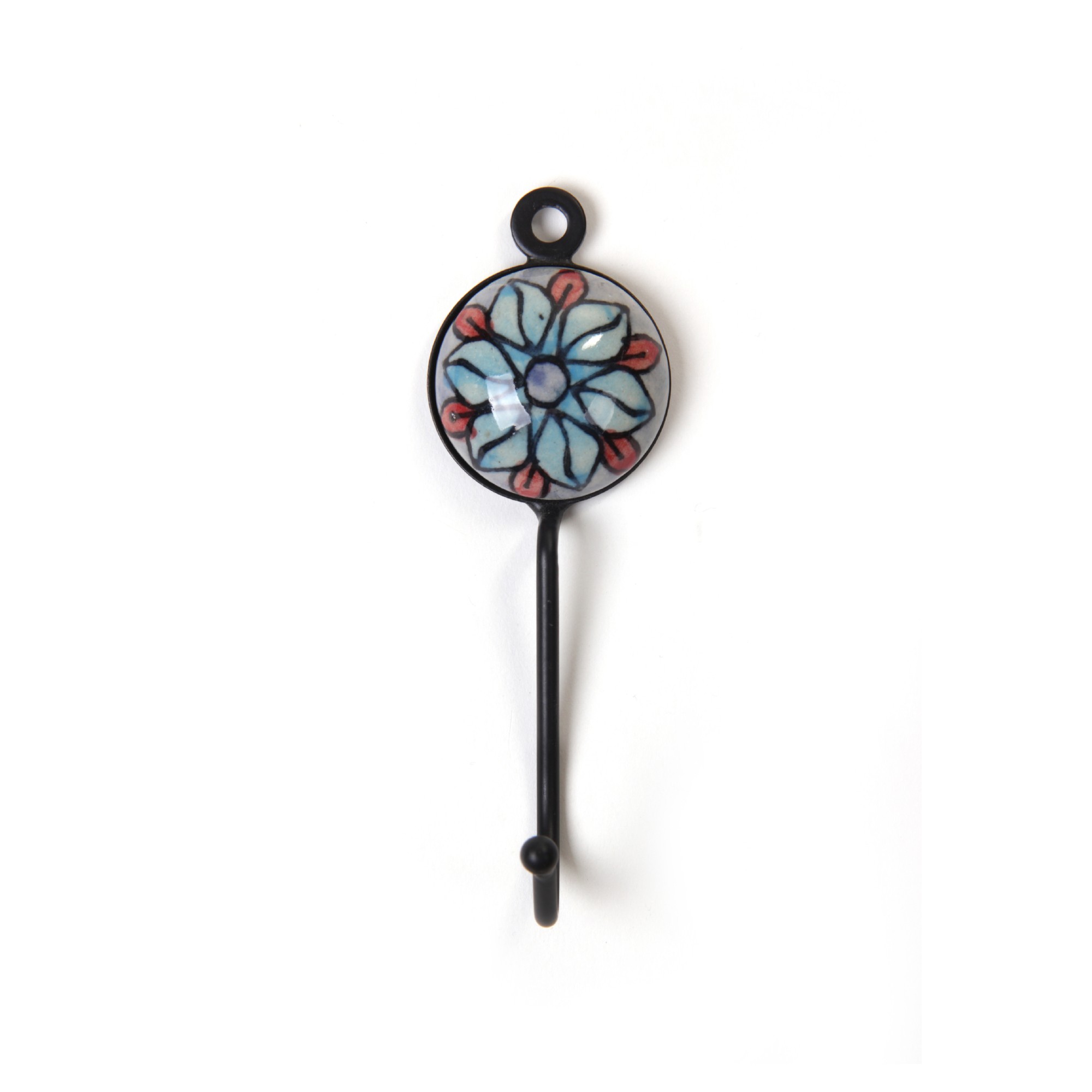 Wandhaken 1fach, hellblau, L 4,5 cm, B 4,5 cm, H 15 cm von fischer's lagerhaus