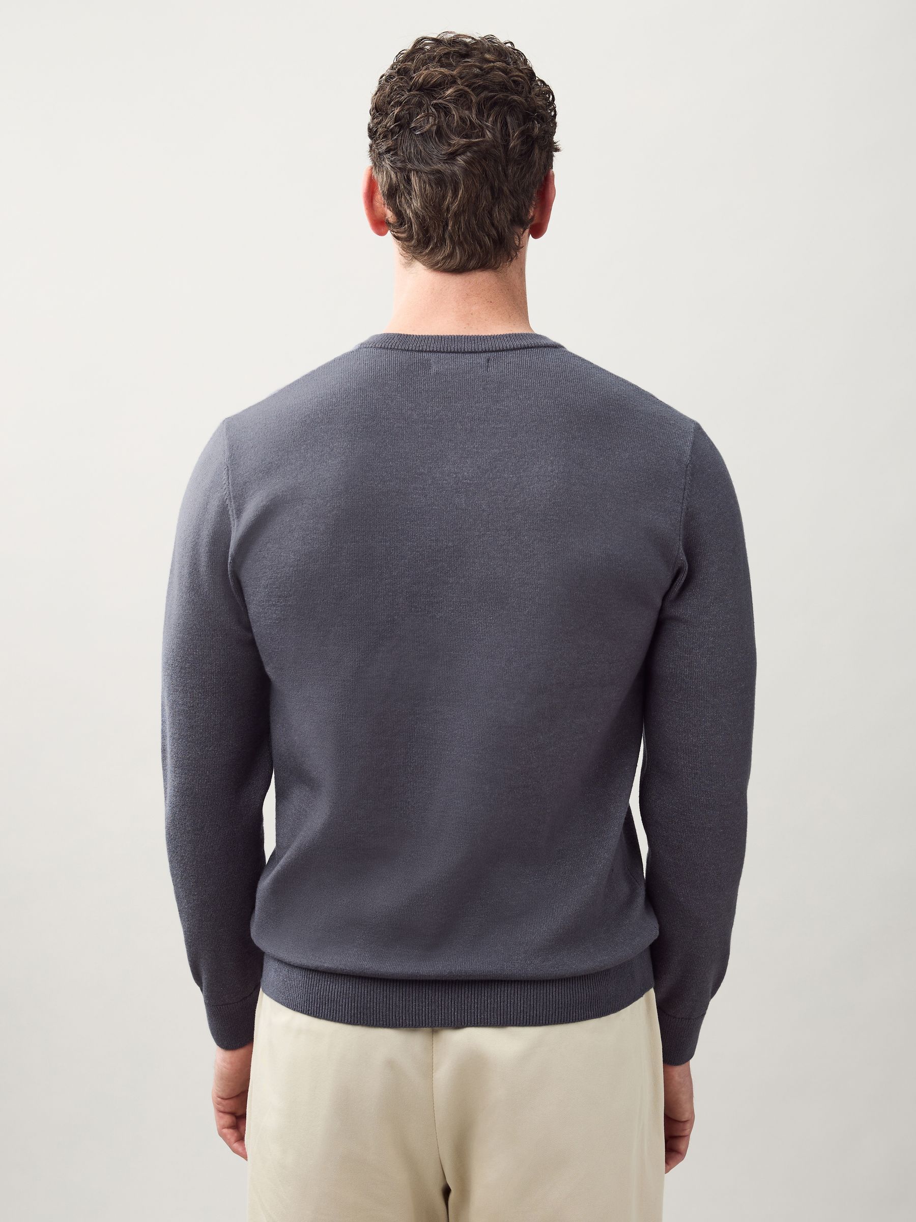 Antraciet - Regular Fit Soft Touch V-Neck Sweater