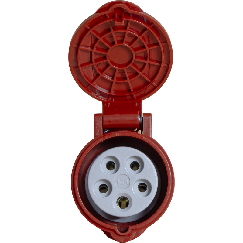 Power CEE contrastekker 5-polig 16A IP44 Rood