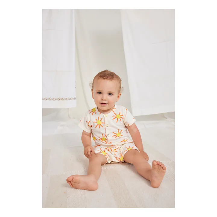 Bobo Choses Combishort Coton Bio Soleils | Beige