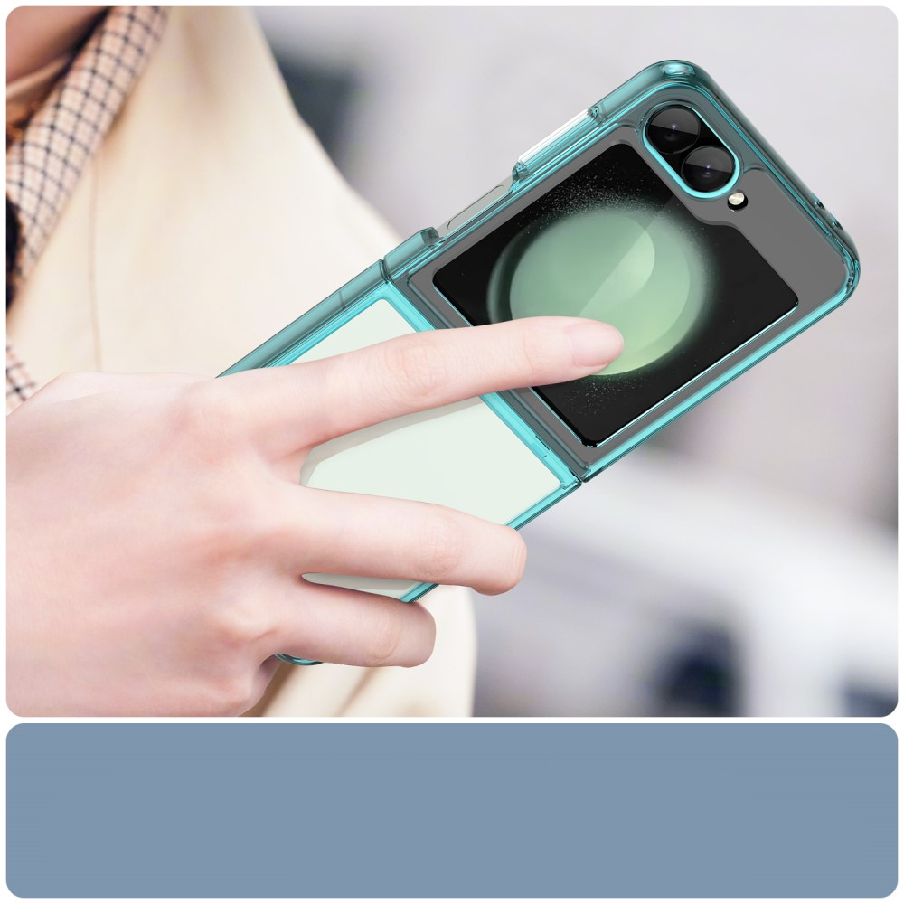 Samsung Galaxy Z Flip7 FE / Z Flip6 Hybrid Hülle TPU Bumper Acryl Rückseite - Hellblau / Transparent