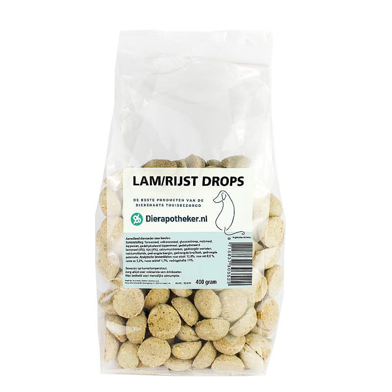 Dierapotheker Drops Lam/Rijst Hond 400 gram | 15205