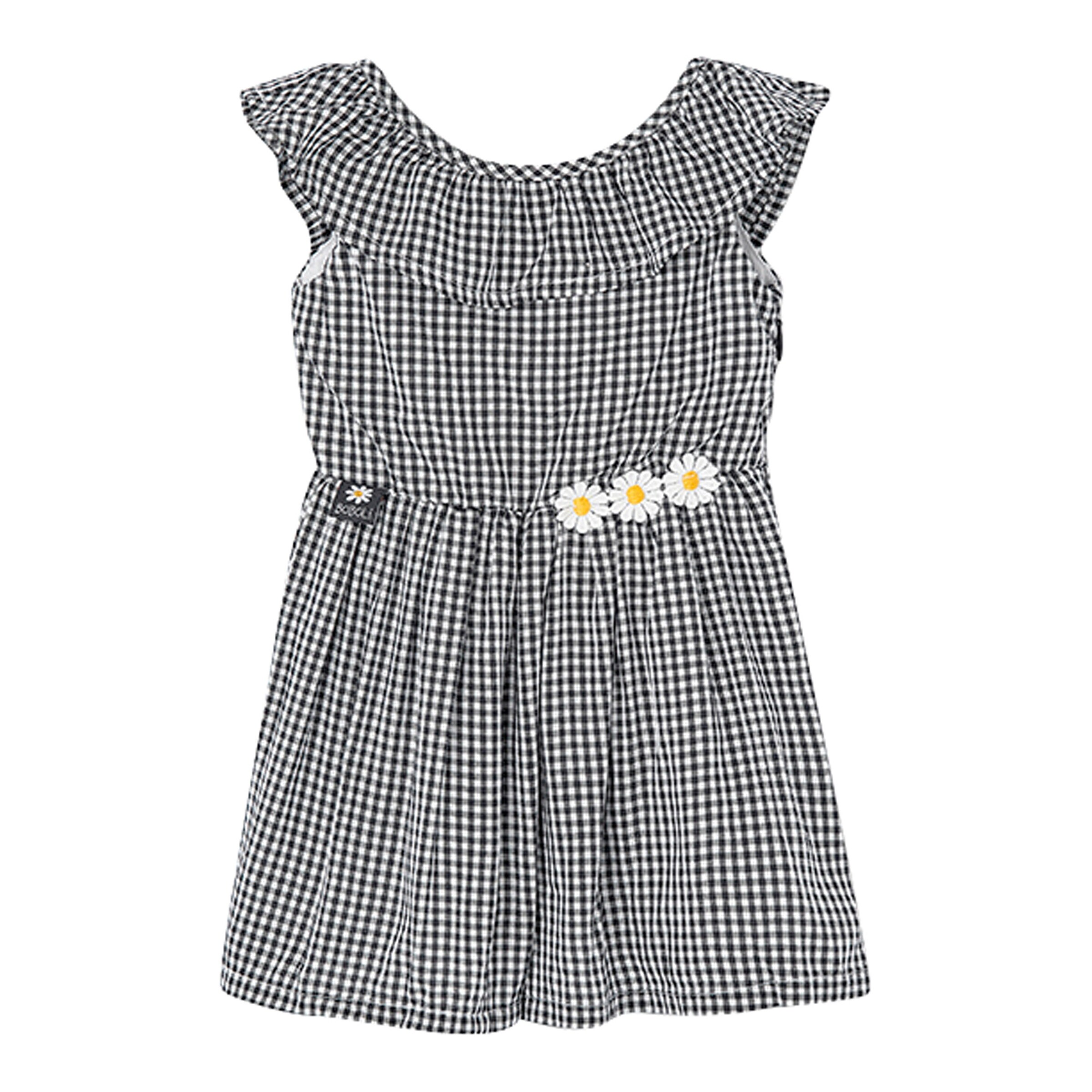 BOBOLI Kleid Flügelarm Blumen Karo