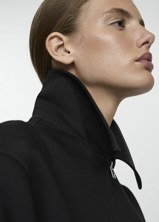 MANGO Cotton jacket with shirt collar Black