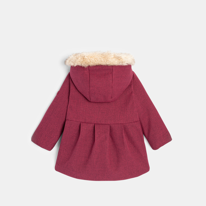 Manteau de ville fourré violet bébé fille