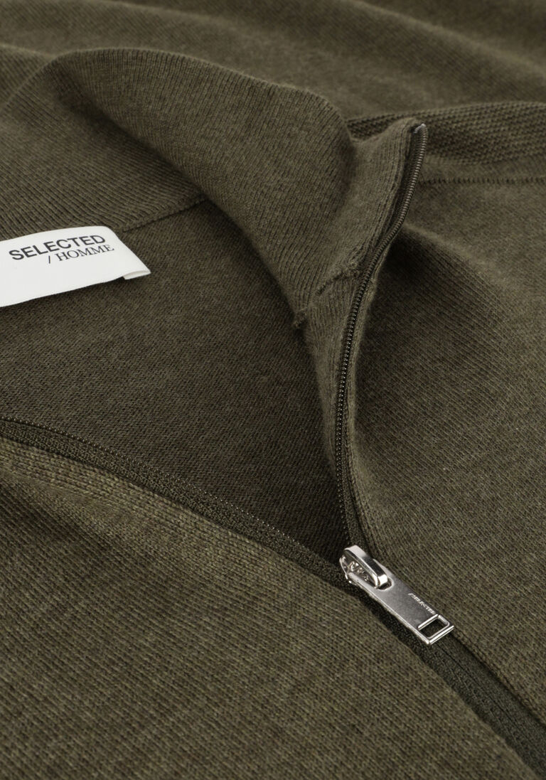 SELECTED HOMME donkergroene selected homme trui slhberg half zip cardigan b noos