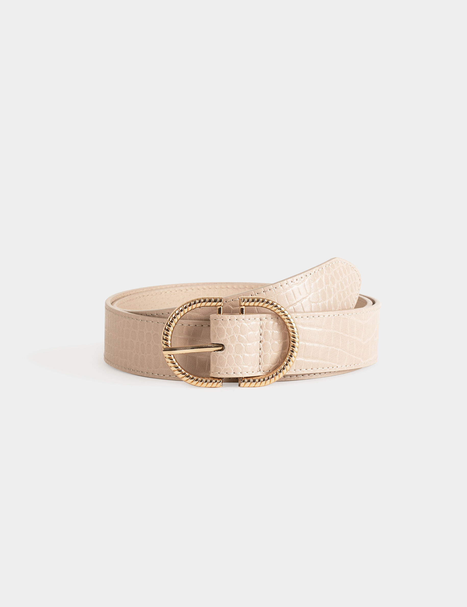 Ceinture aspect croco beige femme - beige