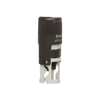 Trodat Printy 4612 - Tampon rond personnalisable avec logo ou initiales sur 1 ou 2 lignes - zone d'impression diamètre 12 mm