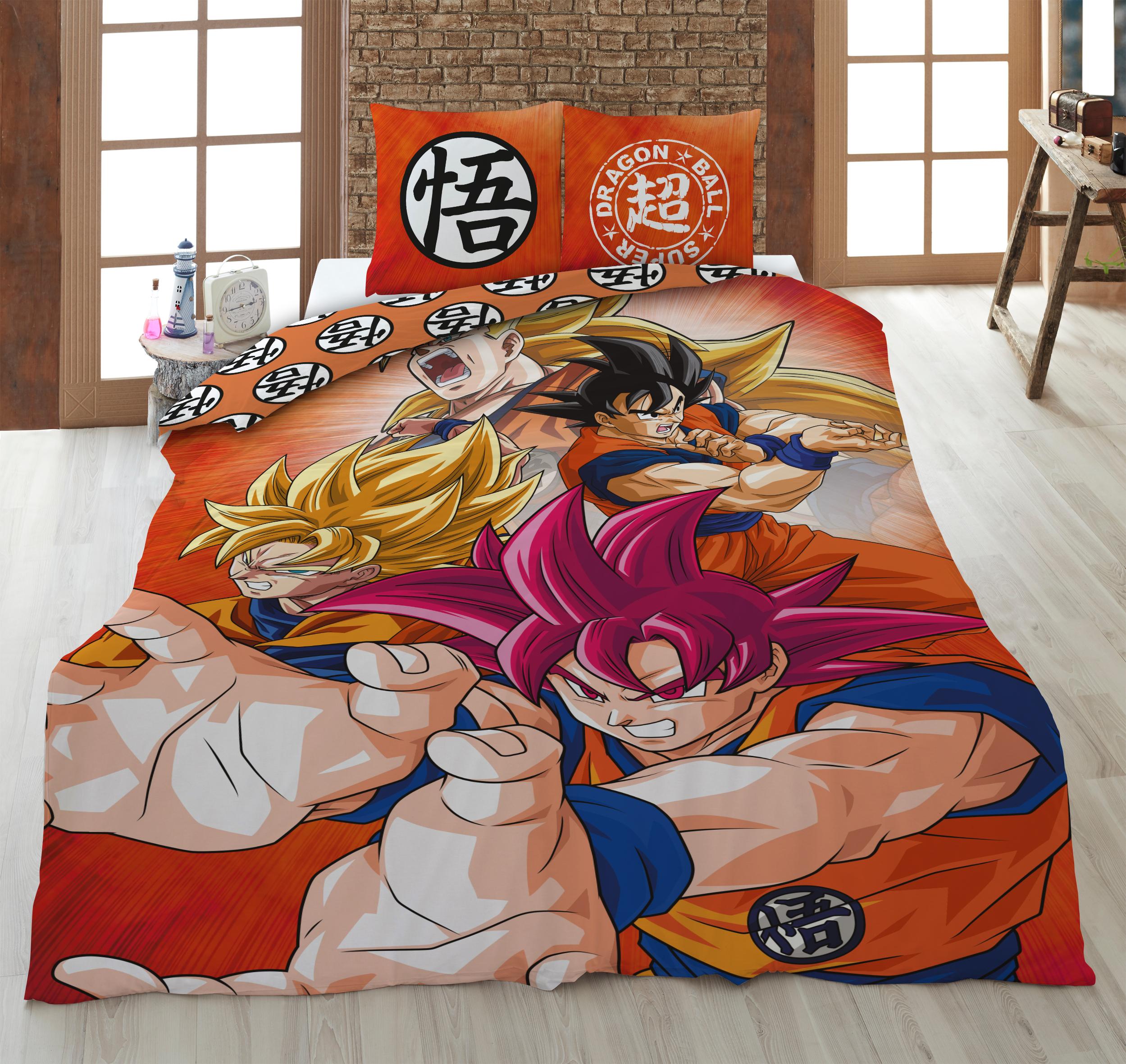 HOUSSE COUETTE 140X200CM ET 63X63CM DRAGONBALL