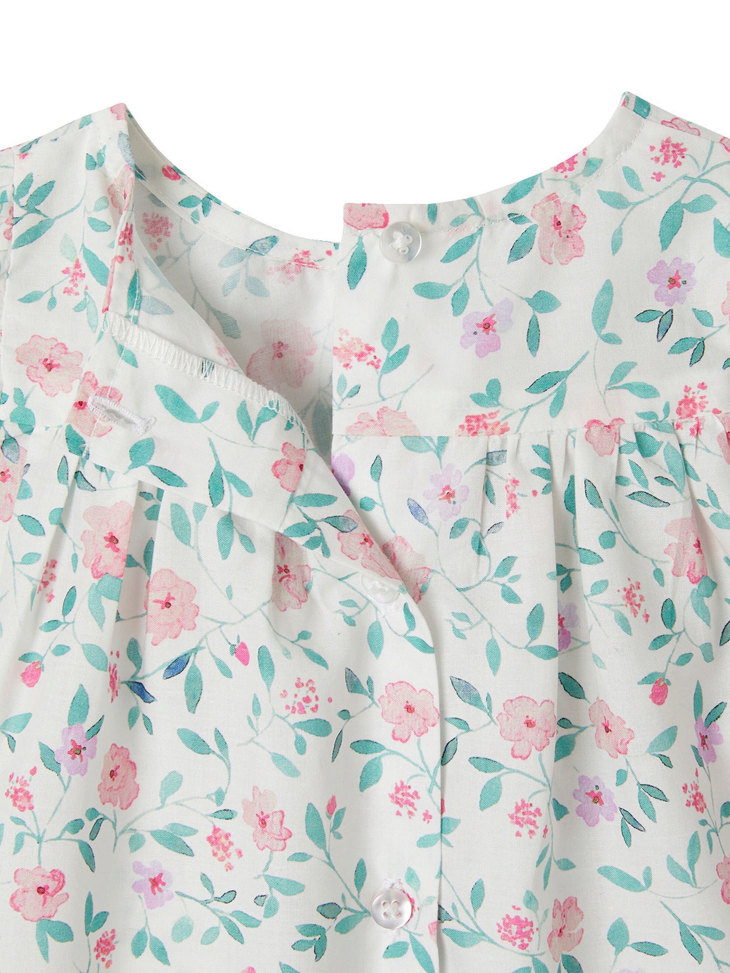 Vertbaudet Mädchen Baby Bluse wollweiß/rosa blumen