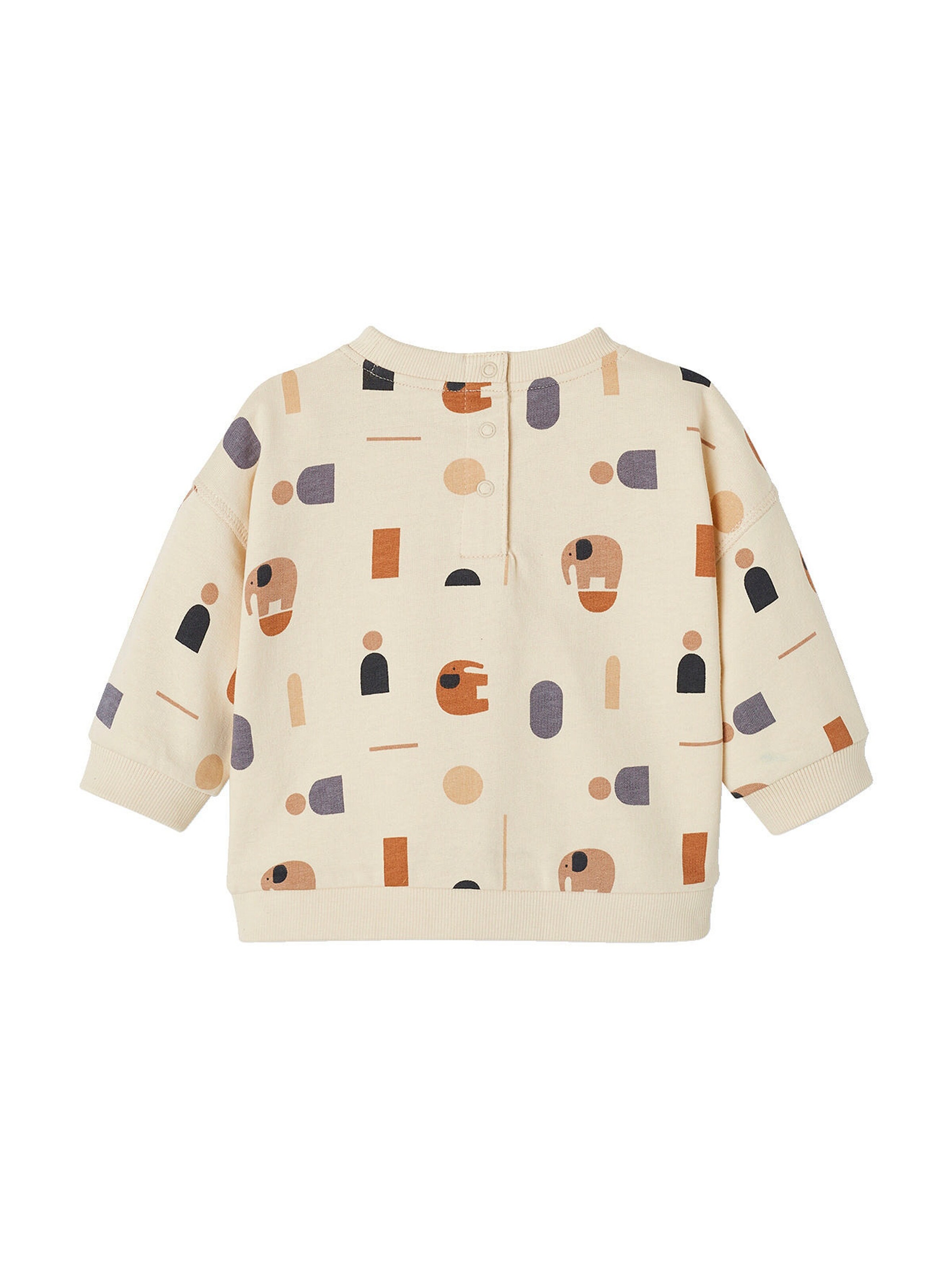 Vertbaudet Baby Sweatshirt mit Kängurutasche hellbeige bedruckt