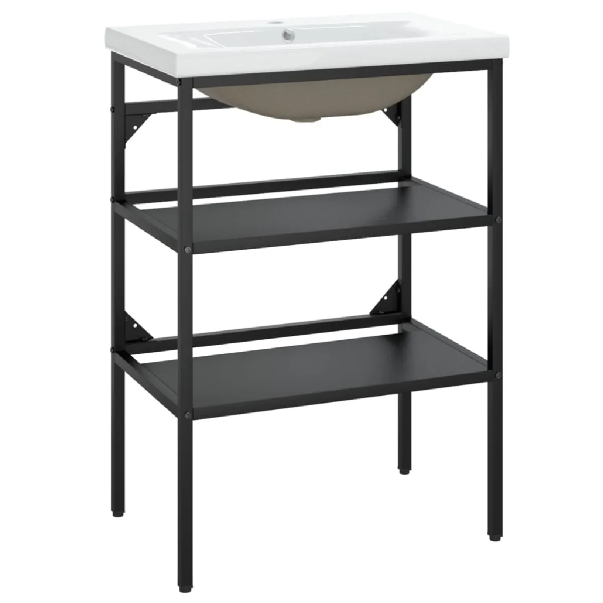 vidaXL Cadre lavabo salle de bain 59x38x83 cm - Noir