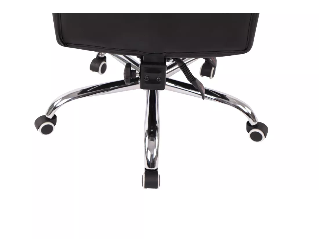 Chaise de bureau - Similicuir & Métal chromé - Noir - Power
