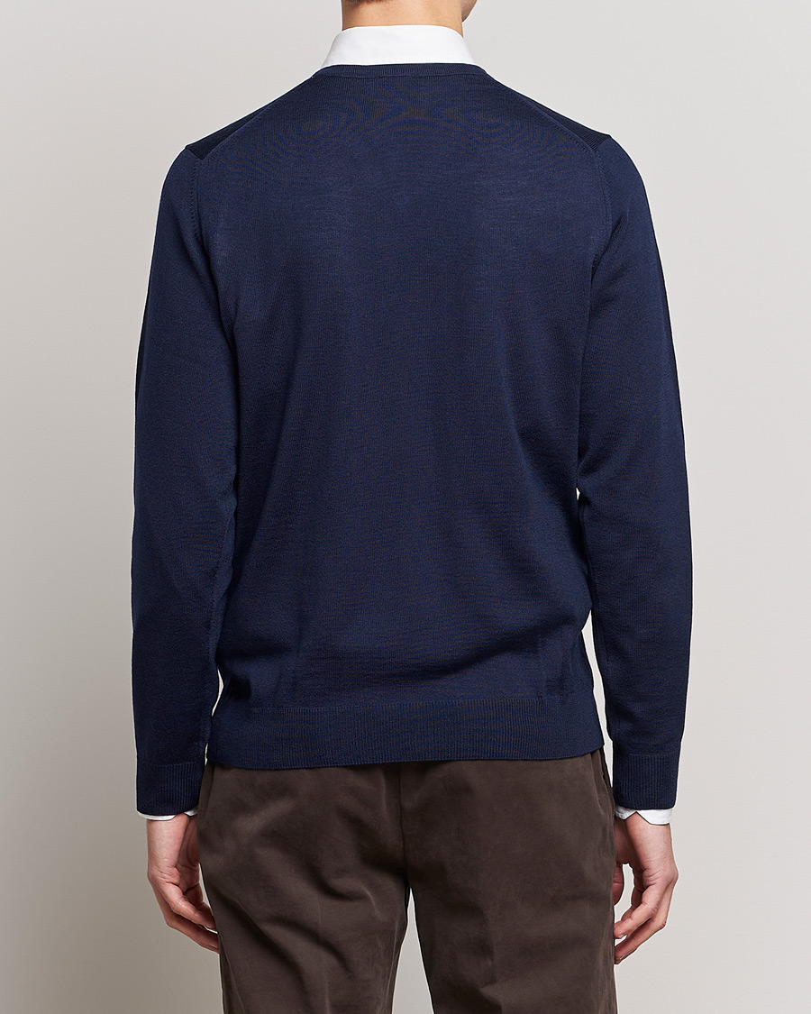 Stenströms Merino V-Neck Navy