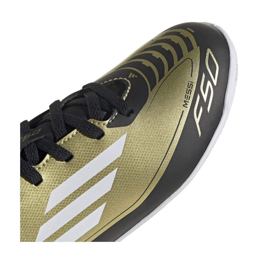 adidas F50 Club Messijunior voetbalschoenen goudmetallic/wit/zwart
