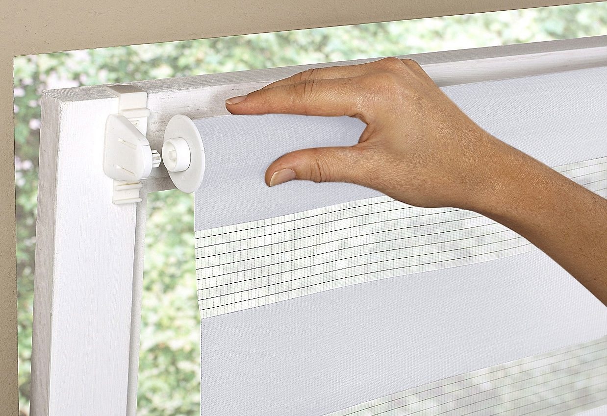 my home Doppelrollo »MARANO« Lichtschutz Sichtschutz | Verdunkelung ohne Bohren freihängend Fixmass, Bestseller mit über 6500 4,5-Sterne-Bewertungen, Klemmträgern