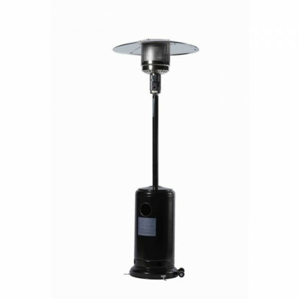 Parasol chauffant - chauffage extérieur - gaz propane - housse de protection - l 81 x p 81 x h 221 cm - noir