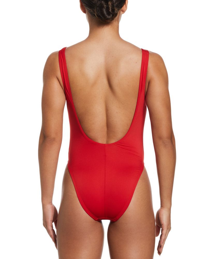 Maillot de bain 1 pièce Nike Swim Rouge pour femme