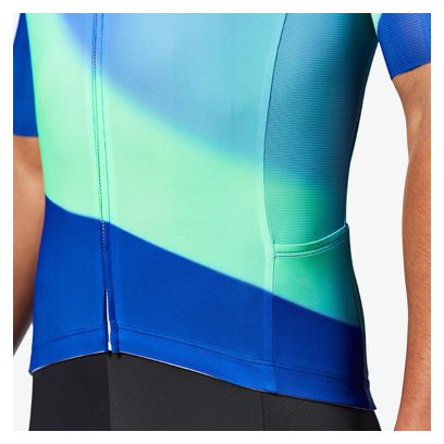 Maillot Manches Courtes Unisexe Van Rysel Racer 2 Bleu/Vert