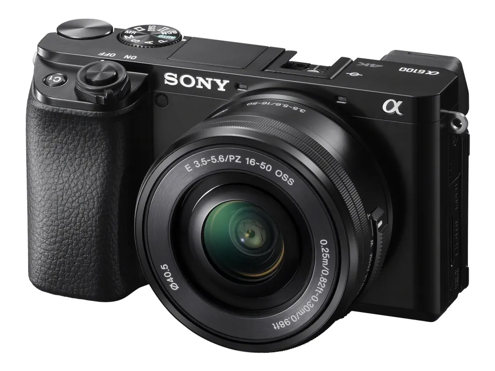 Sony a6100 ILCE-6100Y - Digitalkamera - spejlløst - 24.2 MP - APS-C - 4K / 30 fps - 3x optisk zoom 16-50 mm og 55-210 mm objektiver - Wi-Fi, NFC, Bluetooth - sort