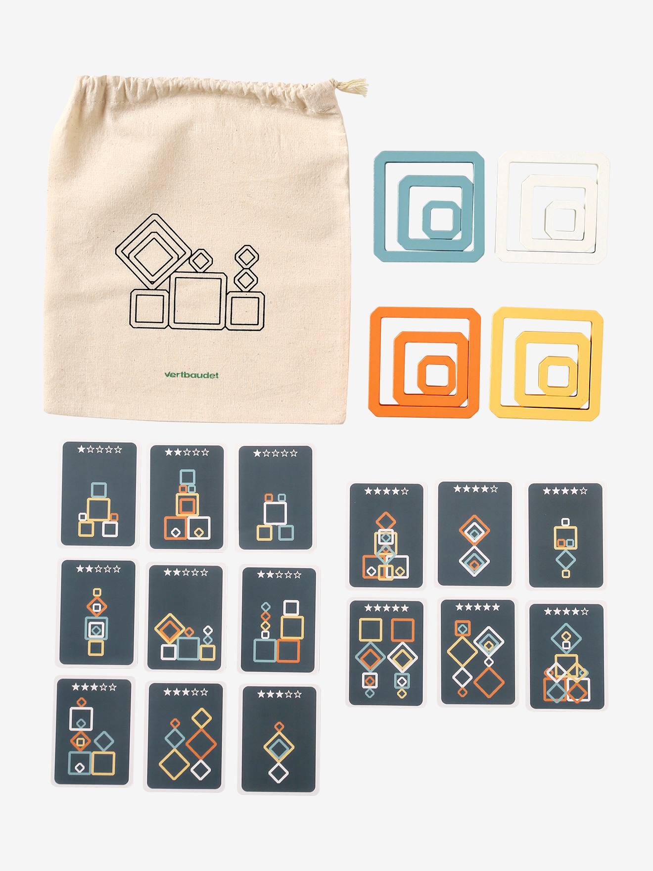 Jogo de equilíbrio de cubo de madeira com certificação laranja