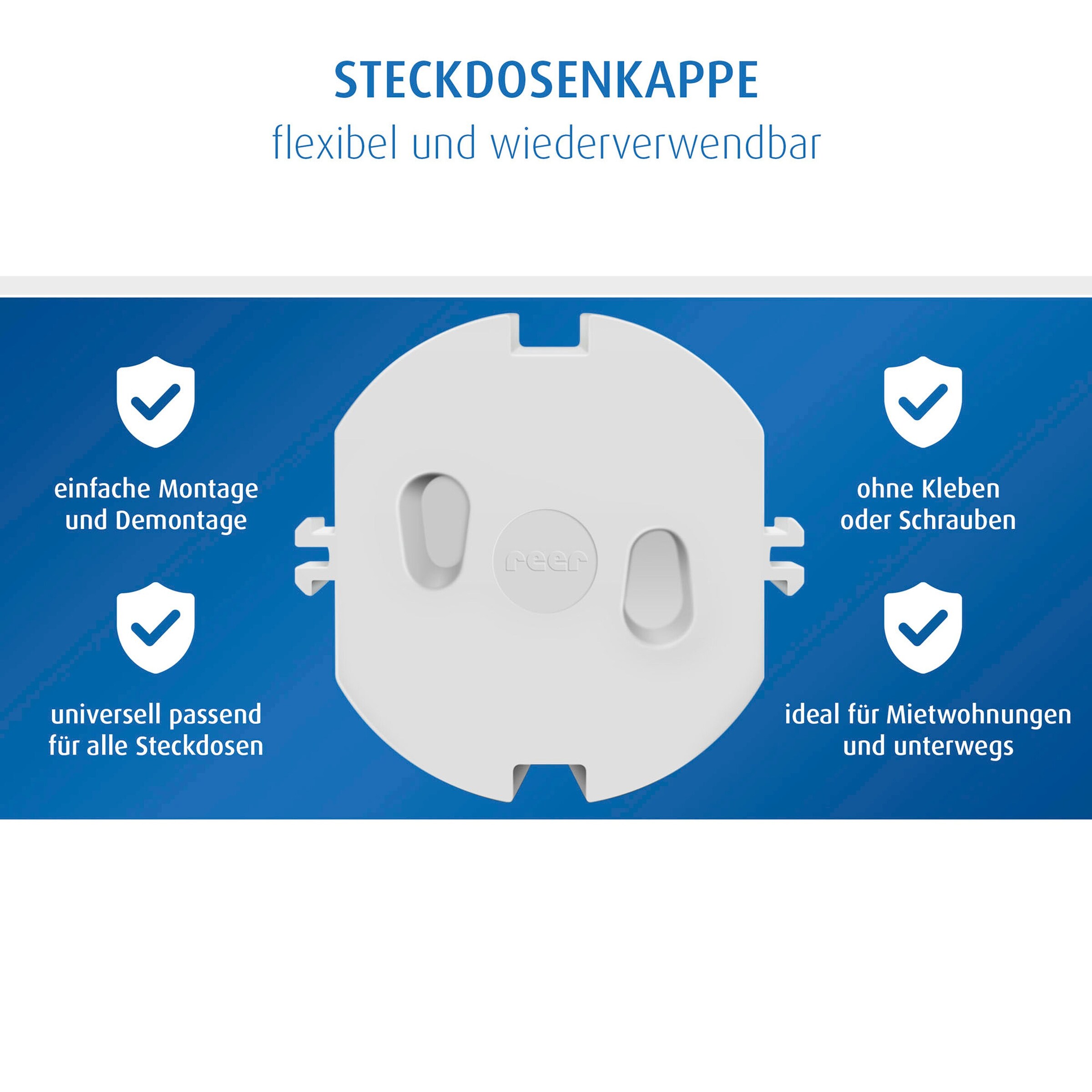 reer 20er-Pack Steckdosenschutz weiß