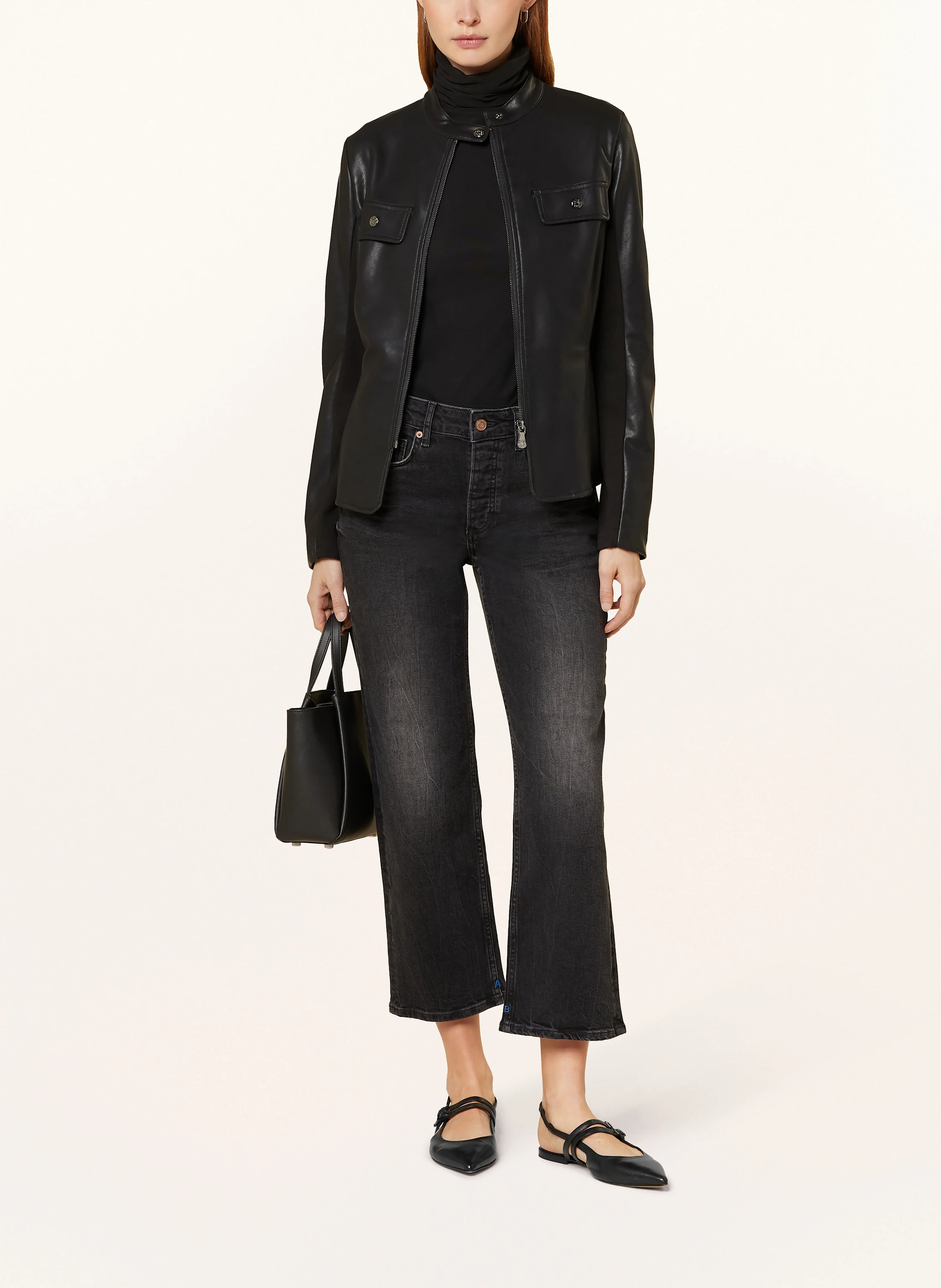ELENA MIRO Lederjacke im Materialmix