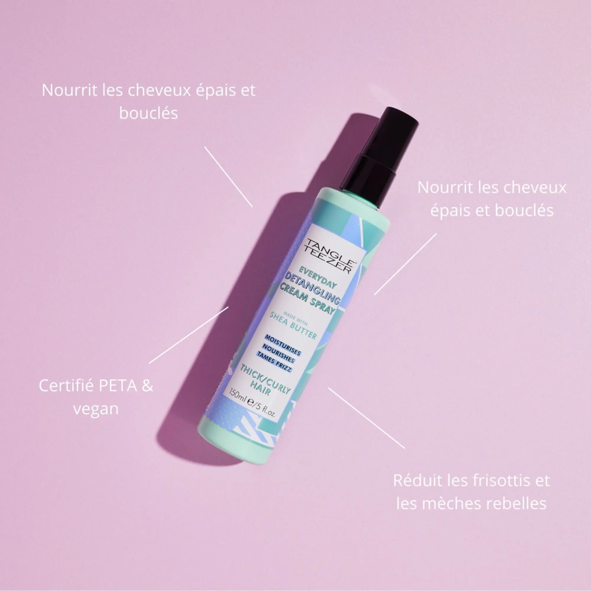 Tangle Teezer - Detangling Cream Spray Thick & Curly Hair Spray Démélant- Cheveux bouclés / indisciplinés