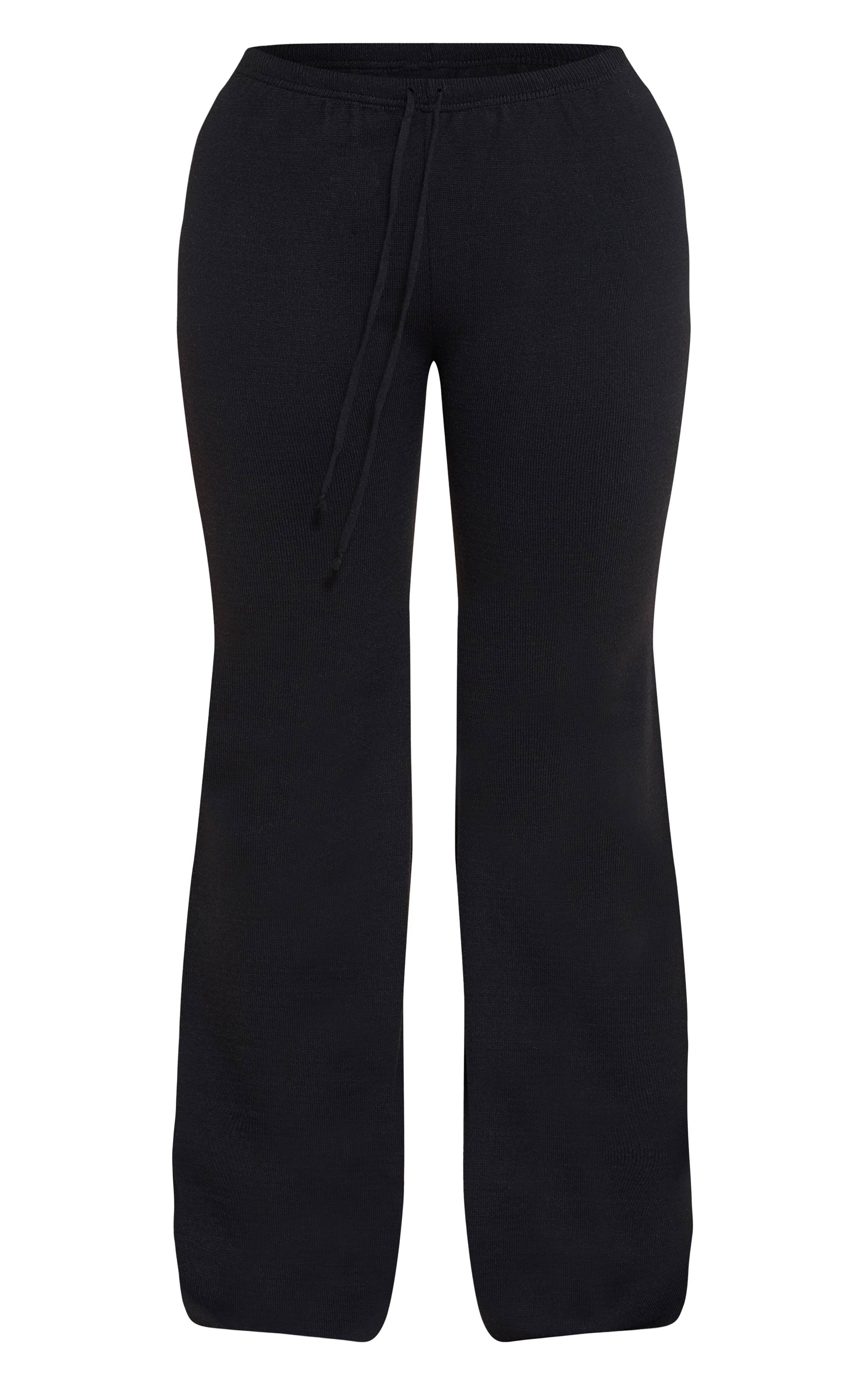 Noir Pantalon Taille Nouée En Maille Shape