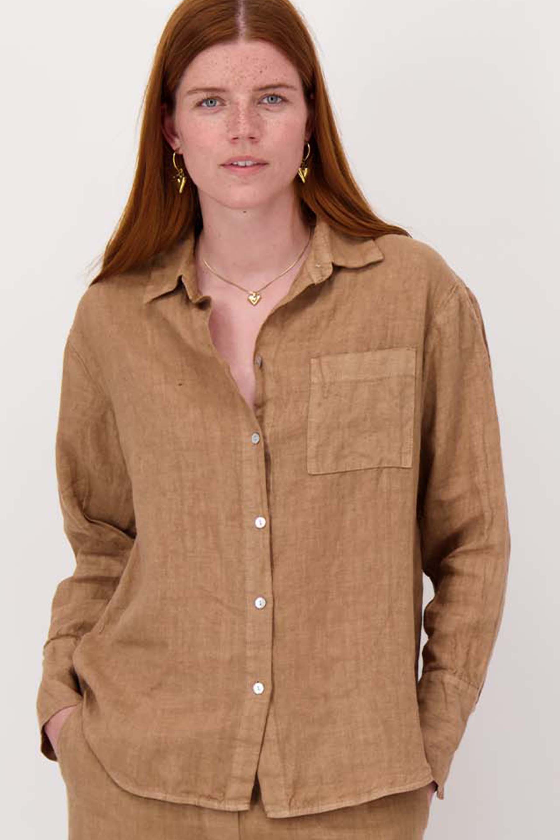 100% linnen lange blouse