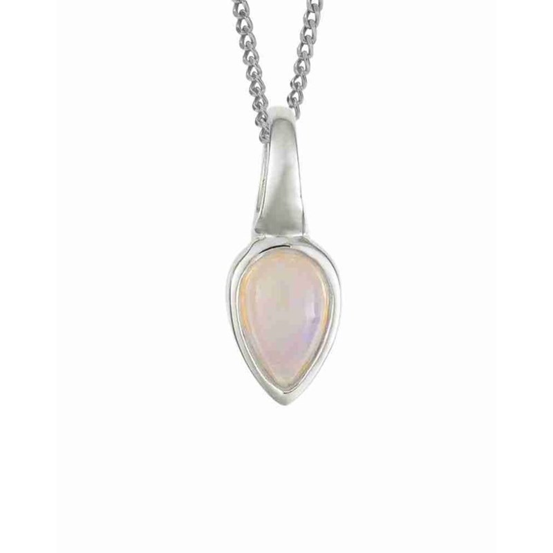 Collier opale plaqué platine d'octobre en argent 925