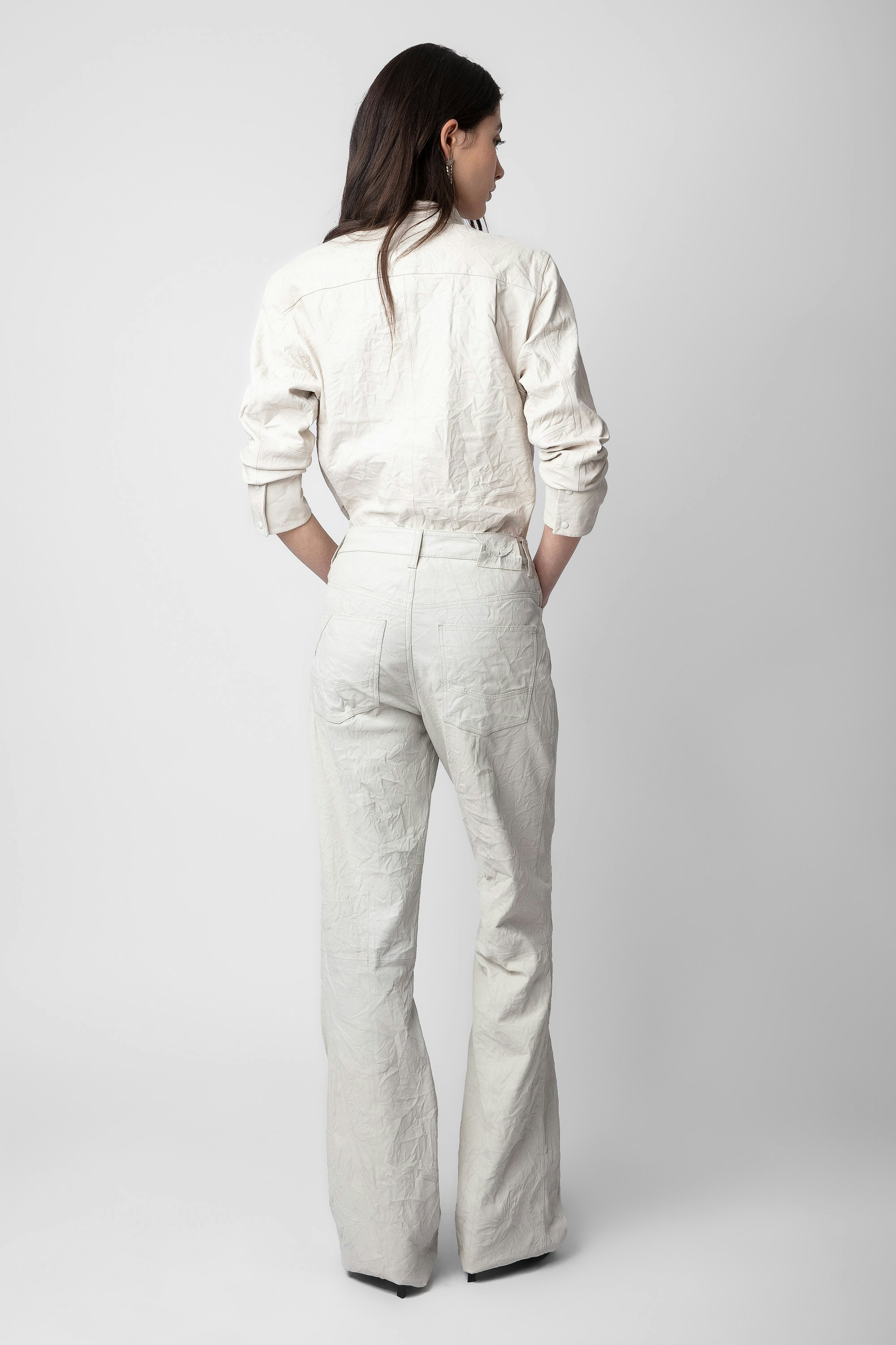 Pantalon Pistol Cuir Froissé