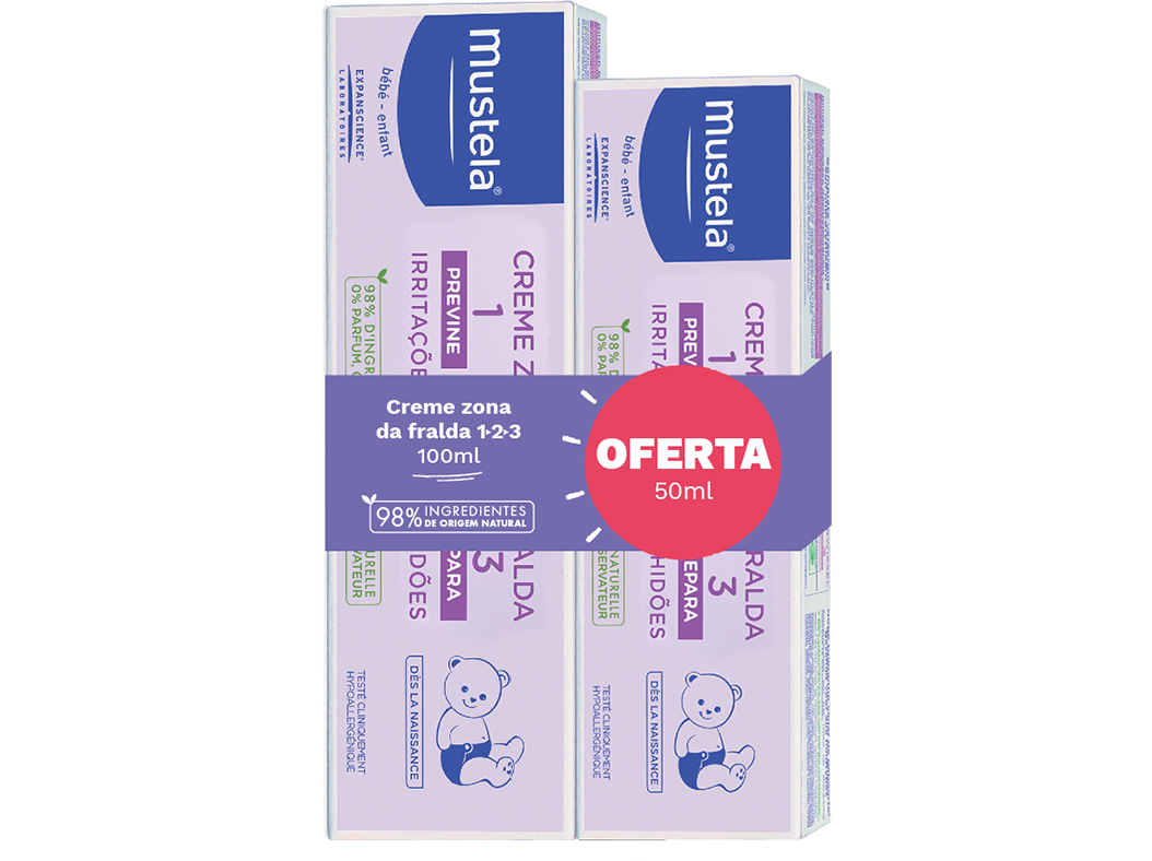 CREME MUSTELA MUDA DA FRALDA 123 100ML OFERTA 50ML